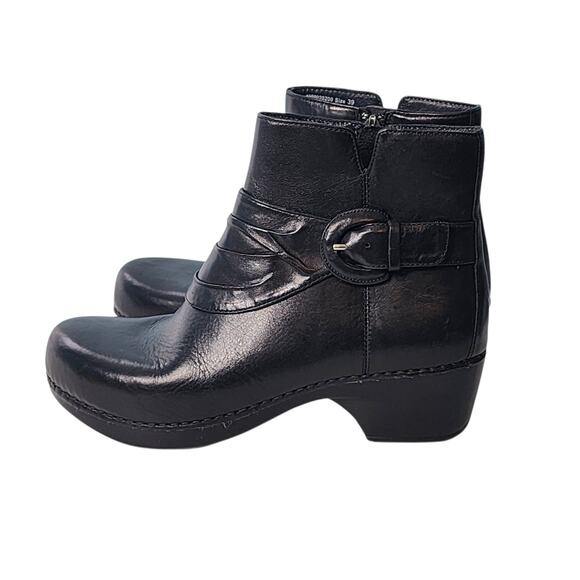 Dansko Tabitha Leather Ankle Booties Black Women’s Sz 39 8.5/9 Comfort Support - Picture 1 of 9